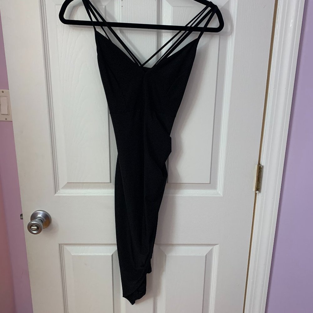 Black Silk Bodycon Mini Dress